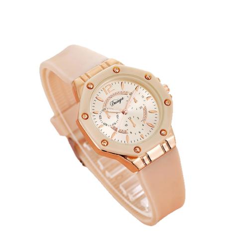 Women Wrist Watch Alloy with Glass & Silicone & 304 Stainless Steel plated fashion jewelry & for woman & with rhinestone Sold By PC