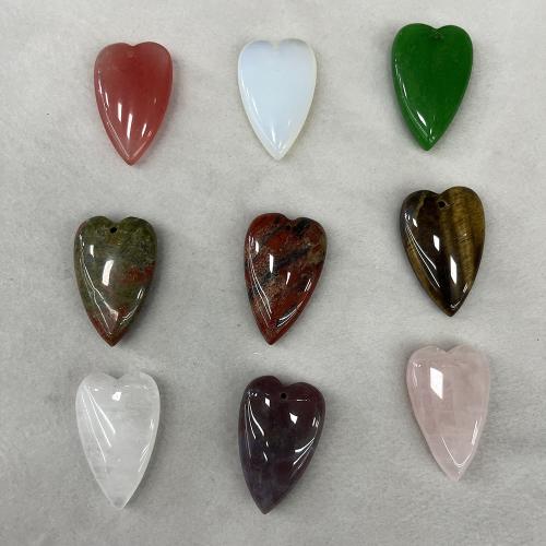 Gemstone Pendants Jewelry Natural Stone Heart DIY Sold By PC