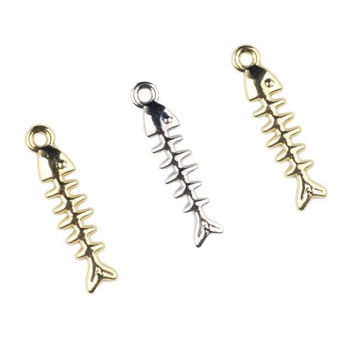 Zinc Alloy Pendants Fish Bone plated DIY Sold By Bag