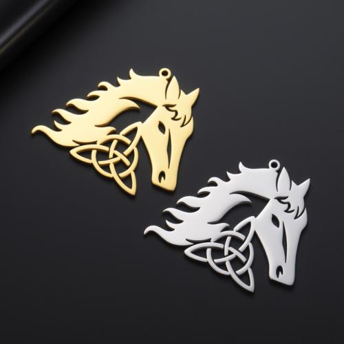 Stainless Steel Animal Pendants 304 Stainless Steel Horse plated DIY & hollow Sold By Bag