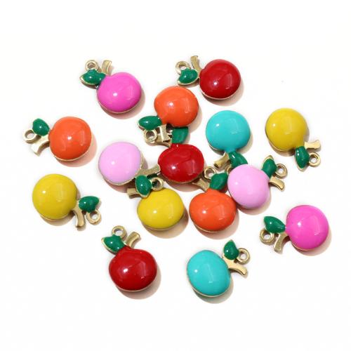 Stainless Steel Pendants 304 Stainless Steel Apple real gold plated DIY & enamel Sold By Bag