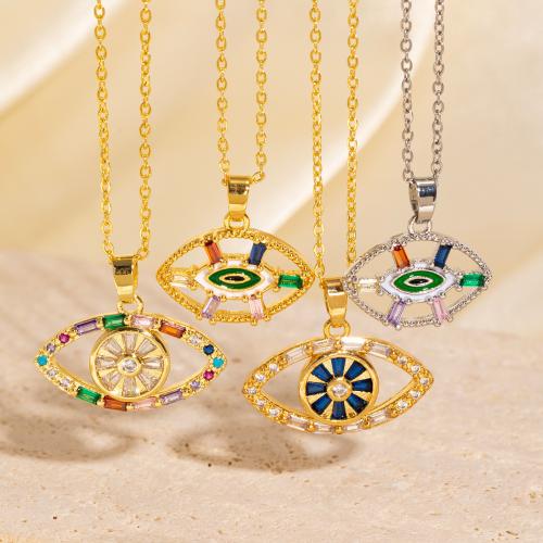 Cubic Zircon Micro bane messing halskæde, forgyldt, forskellige stilarter for valg & Micro Pave cubic zirconia & for kvinde, Solgt af PC