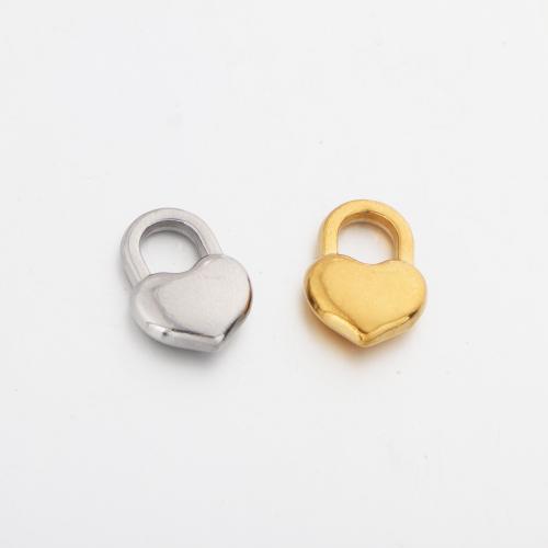 Stainless Steel Heart Pendants 304 Stainless Steel Lock plated DIY Sold By PC