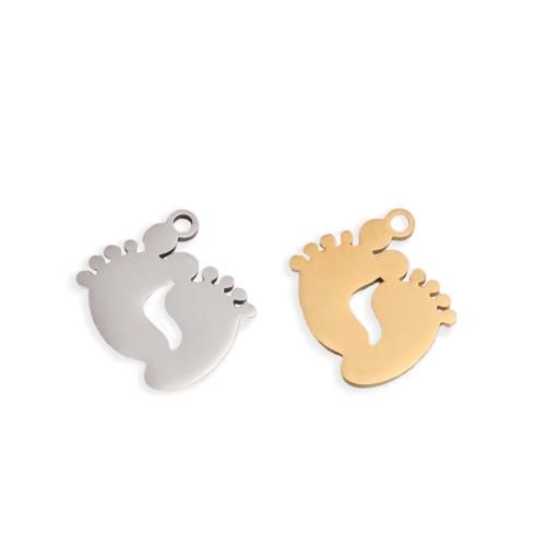 Stainless Steel Pendants 304 Stainless Steel Foot plated DIY Sold By Bag