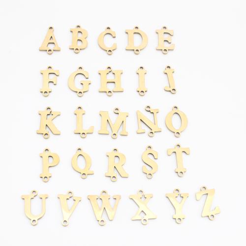 Stainless Steel Connector 304 Stainless Steel Alphabet Letter gold color plated DIY golden Sold By PC