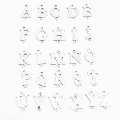 Stainless Steel Connector 304 Stainless Steel Alphabet Letter silver color plated DIY silver color Sold By PC