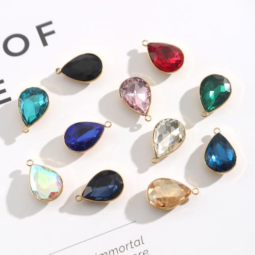 Pendants Crystal, 304 Cruach dhosmálta, le Crystal, Teardrop, plátáilte, DIY, dathanna níos mó le haghaidh rogha, 10ríomhairí pearsanta/Mála, Díolta De réir Mála