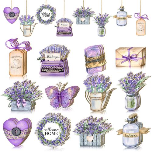 Ornamenti pendenti, legno, Lavanda, 12PC/set, Venduto da set
