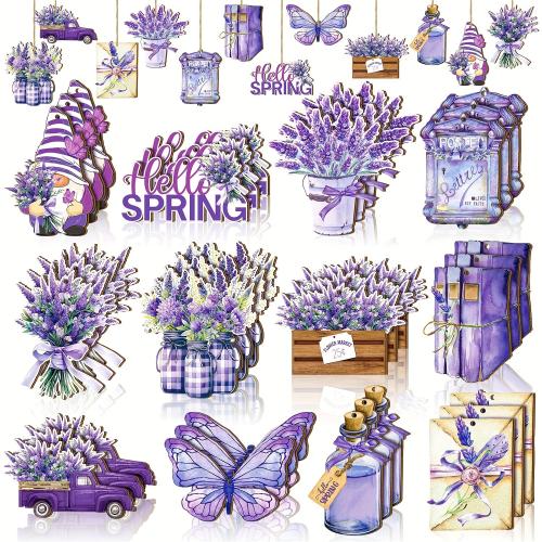 Ornamenti pendenti, legno, viola, 12PC/set, Venduto da set