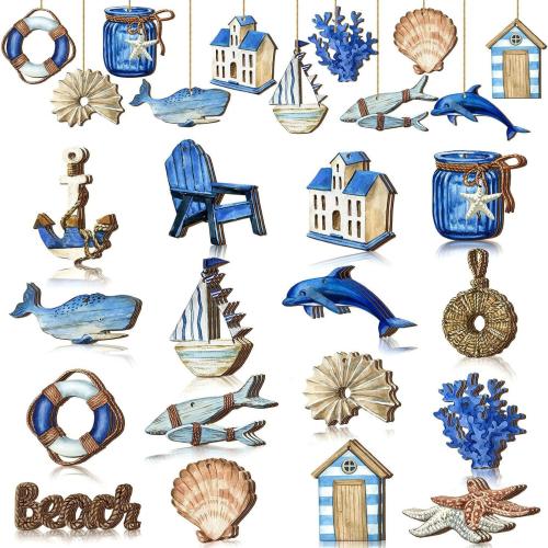 Ornamenti pendenti, legno, ocean progettazione, 32PC/set, Venduto da set