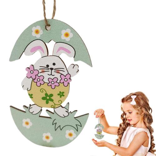 Wood Hanging Ornaments Rabbit printing Sold By PC