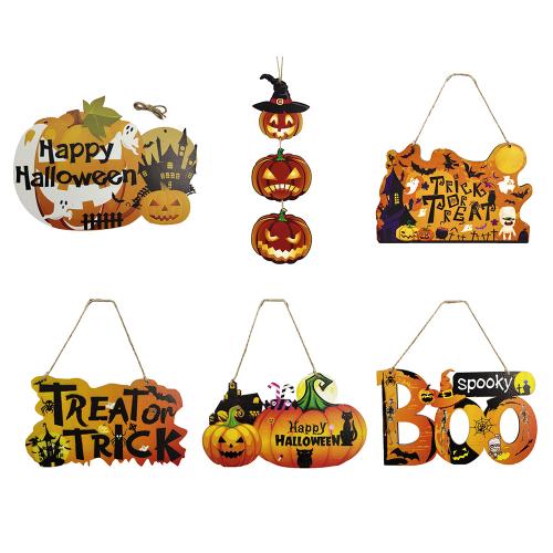 Wood Hanging Ornaments printing Halloween Design Sold By PC