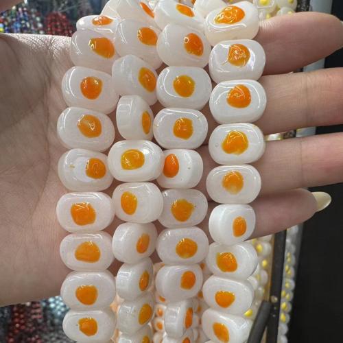 Lampwork Beads Fried Egg hand drawing DIY Sold By Bag