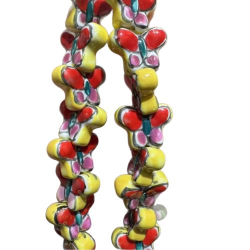 Porcelain Jewelry Beads Butterfly hand drawing DIY Sold By Bag