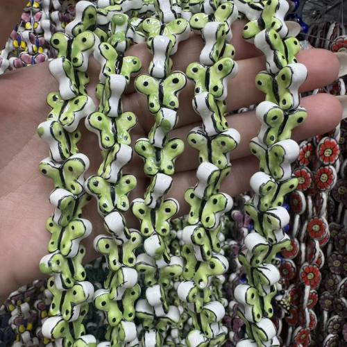 Porcelain Jewelry Beads Butterfly hand drawing DIY Sold By Bag