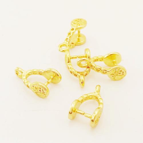 Ottone pizzico Bail, placcato color oro, DIY, 12x7mm, Venduto da PC