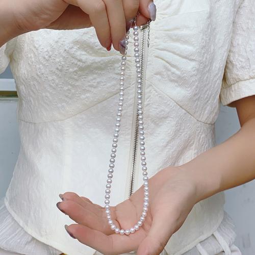 Natural Freshwater Pearl Necklace Round fashion jewelry 2-6mm Sold Per 40 cm Strand