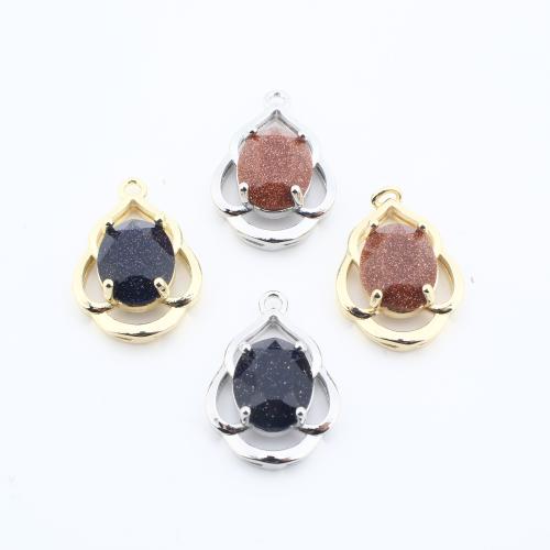 Crystal Pendants Brass with Crystal plated DIY Sold By Bag