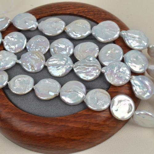 Button kultivierte Süßwasserperlen, Natürliche kultivierte Süßwasserperlen, Barock, DIY, keine, 14-15mm, verkauft per 40 cm Strang