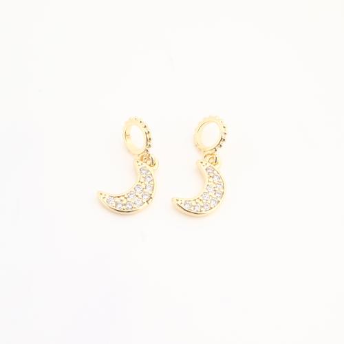 Kalnų krištolas Žalvaris Pakabukai, Žalvarinis, Mėnulis, padengtą, Pasidaryk pats & su Kalnų krištolas, aukso, nikelio, švino ir kadmio nemokamai, 20kompiuteriai/Krepšys, Pardavė Krepšys