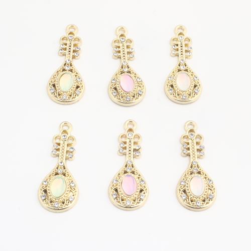 Crystal Privjesci, Mesing, s Kristal, zlatna boja pozlaćen, možete DIY & s Rhinestone, više boja za izbor, 29x16x4mm, 100računala/Torba, Prodano By Torba