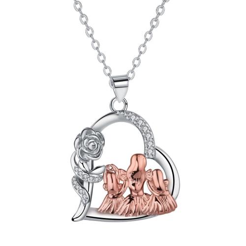 Cubic Cirkon Micro Pave Brass Ogrlica, Mesing, s 5cm Produžetak lanac, Srce, pozlaćen, ovalni lanac & micro utrti kubni cirkonij & za žene, 25x22mm, Prodano Per Približno 45 cm Strand