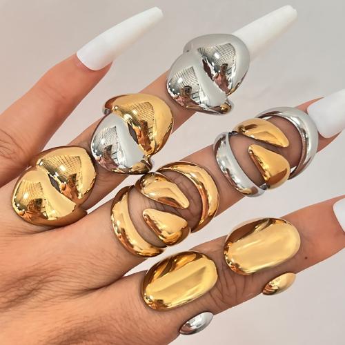 304 Nerūdijantis plienas Cuff Finger Ring, padengtą, įvairių stilių pasirinkimas & moters, Pardavė PC