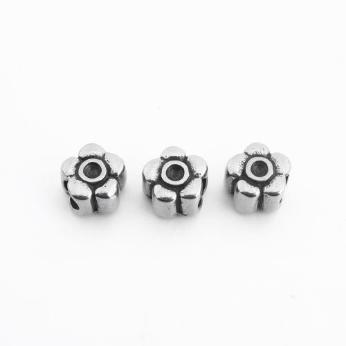 Stainless Steel Spacer Kralen, 304 roestvrij staal, Bloem, Vintage & DIY, 11x11x8mm, Verkocht door PC
