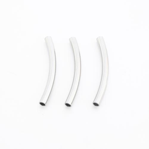 304 Stainless Steel Curved Tube Beads DIY Sold By PC