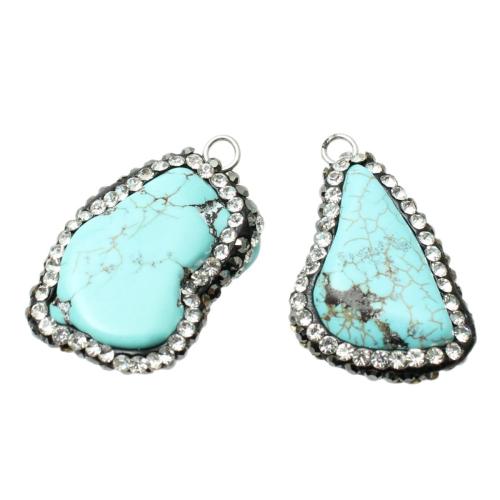 Tirkizna Privjesak, Prirodni Tirkizna, Nepravilan, nasumično poslano & možete DIY & s Rhinestone, pendant size 20-25mm, Prodano By PC