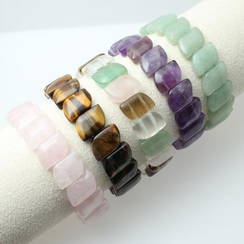 pietra preziosa braccialetto, Motivo geometrico, lucido, materiali diversi per la scelta & unisex, beads size 14x10mm, Venduto da PC