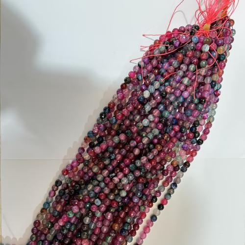 Naturlig Drage Veins Agate perler, Runde, du kan DIY, 8mm, Solgt Per Ca. 38 cm Strand