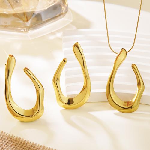 304 rozsdamentes acél Jewelry Set, -val Műanyag Pearl, arany színű aranyozott, különböző stílusokat a választás & a nő, Által értékesített Set