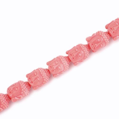 Resin Jewelry Beads Buddha DIY & double-sided pink Length Approx 40 cm Sold By PC