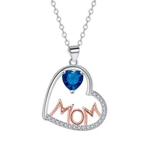 Brass Necklace with 304 Stainless Steel Chain with 5cm extender chain Heart plated cross chain & Mother Day Jewelry & for woman & with rhinestone Length Approx 45 cm Sold By PC