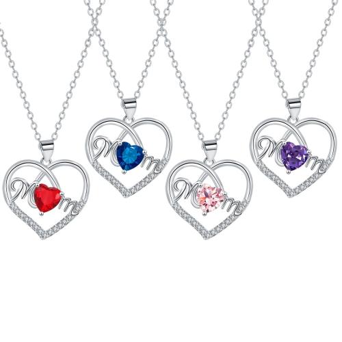 Brass Necklace with 304 Stainless Steel Chain with 5cm extender chain Heart plated cross chain & Mother Day Jewelry & for woman & with rhinestone Length Approx 45 cm Sold By PC