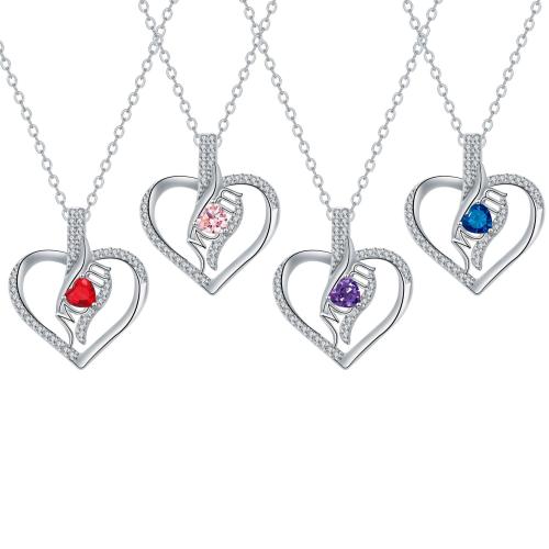 Brass Necklace with 304 Stainless Steel Chain with 5cm extender chain Heart plated cross chain & Mother Day Jewelry & for woman & with rhinestone Length Approx 45 cm Sold By PC