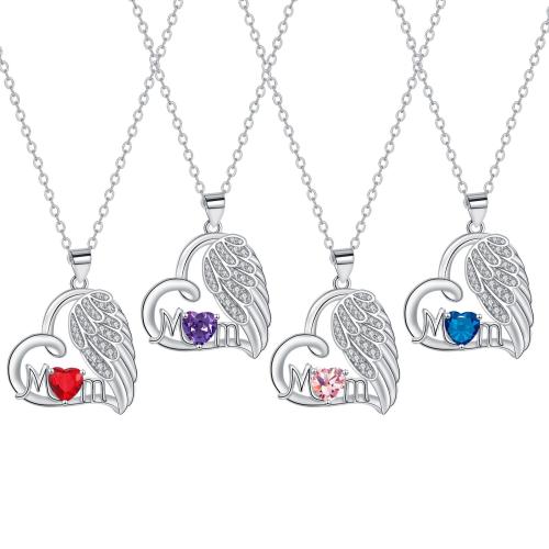 Brass Necklace with 304 Stainless Steel Chain with 5cm extender chain Heart plated cross chain & Mother Day Jewelry & for woman & with rhinestone Length Approx 45 cm Sold By PC