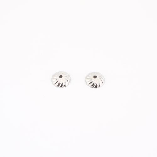 Rozsdamentes acél gyöngy Cap, 304 rozsdamentes acél, DIY, az eredeti szín, 7x7x2mm, Által értékesített PC