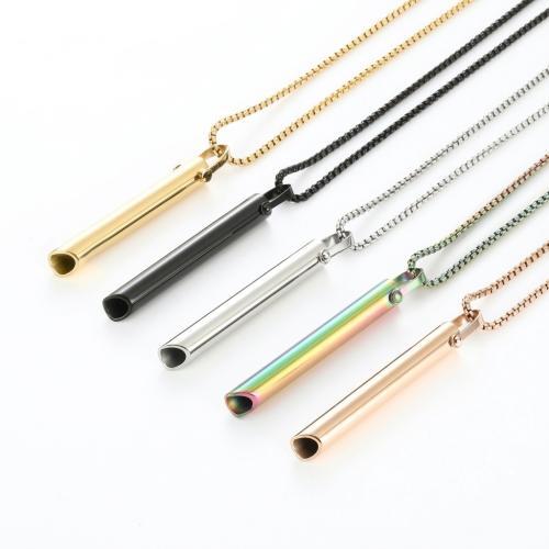 304 الفولاذ المقاوم للصدأ قلادة, مطلي, للجنسين & أنماط مختلفة للاختيار, pendant size 8*60mm, طول تقريبا 60 سم, تباع بواسطة PC