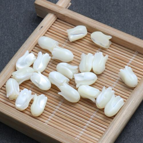 Natural White Shell Perler, Carved, du kan DIY, 6.40x10.10mm, Solgt af PC