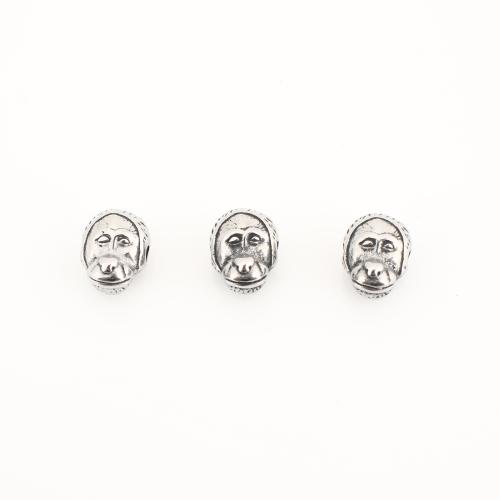 Stainless Steel Spacer Kralen, 304 roestvrij staal, Orang-oetan, DIY, 10x8x6mm, Verkocht door PC