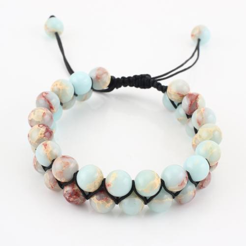 pierre gemme bracelet, Rond, Double couche & unisexe, multicolore, Vendu par PC