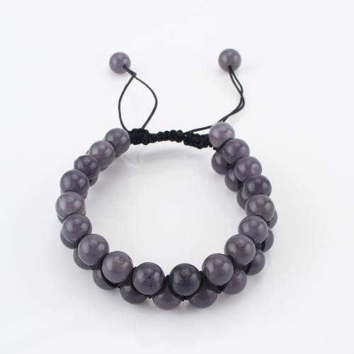 pierre gemme bracelet, Rond, Double couche & unisexe, bleu, Vendu par PC