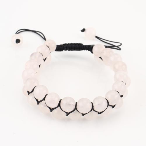 pierre gemme bracelet, Rond, Double couche & unisexe, transparent, Vendu par PC