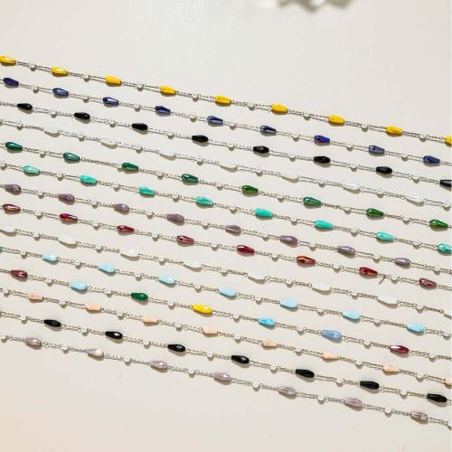 Akmuo beaded grandinės, 304 Nerūdijantis plienas, su Seedbead, padengtą, Pasidaryk pats, daugiau spalvų pasirinkimas, Pardavė m
