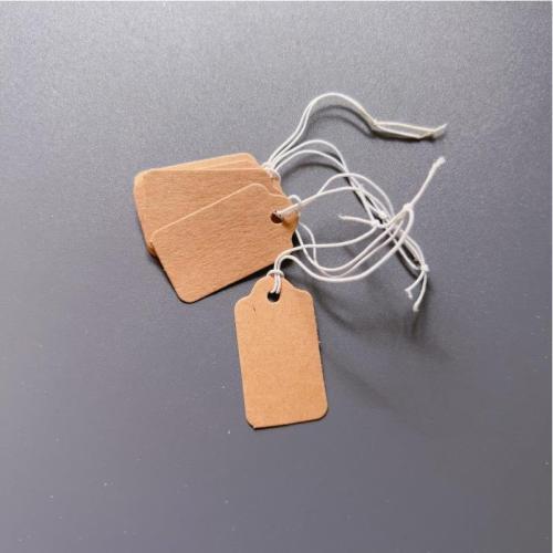 Ékszer Price Tag, Kraft, -val Nylon Cord, különböző méretű a választás, 35x18mm, 1000PC-k/Bag, Által értékesített Bag