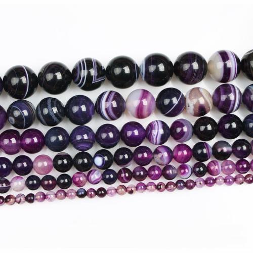 Natural Purple achát gyöngyök, csipke achát, Kerek, természetes, lila, 12mm, Lyuk:Kb 1.2mm, Hossz Kb 15.5 inch, 5Strands/Lot, Által értékesített Lot