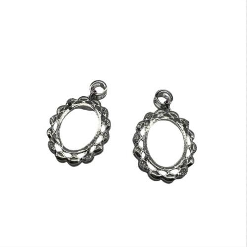 Messing Pendant Setting, Oval, platineret, du kan DIY & hule, 15x20mm, Solgt af PC