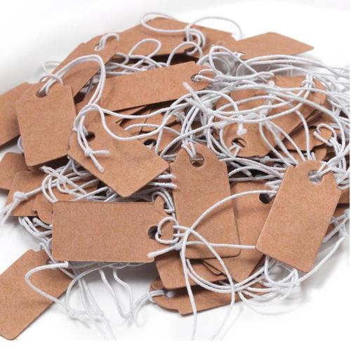 Preço de jóias, Kraft, with Corda de nylon, tamanho diferente para a escolha, 35x18mm, 1000PCs/Bag, vendido por Bag